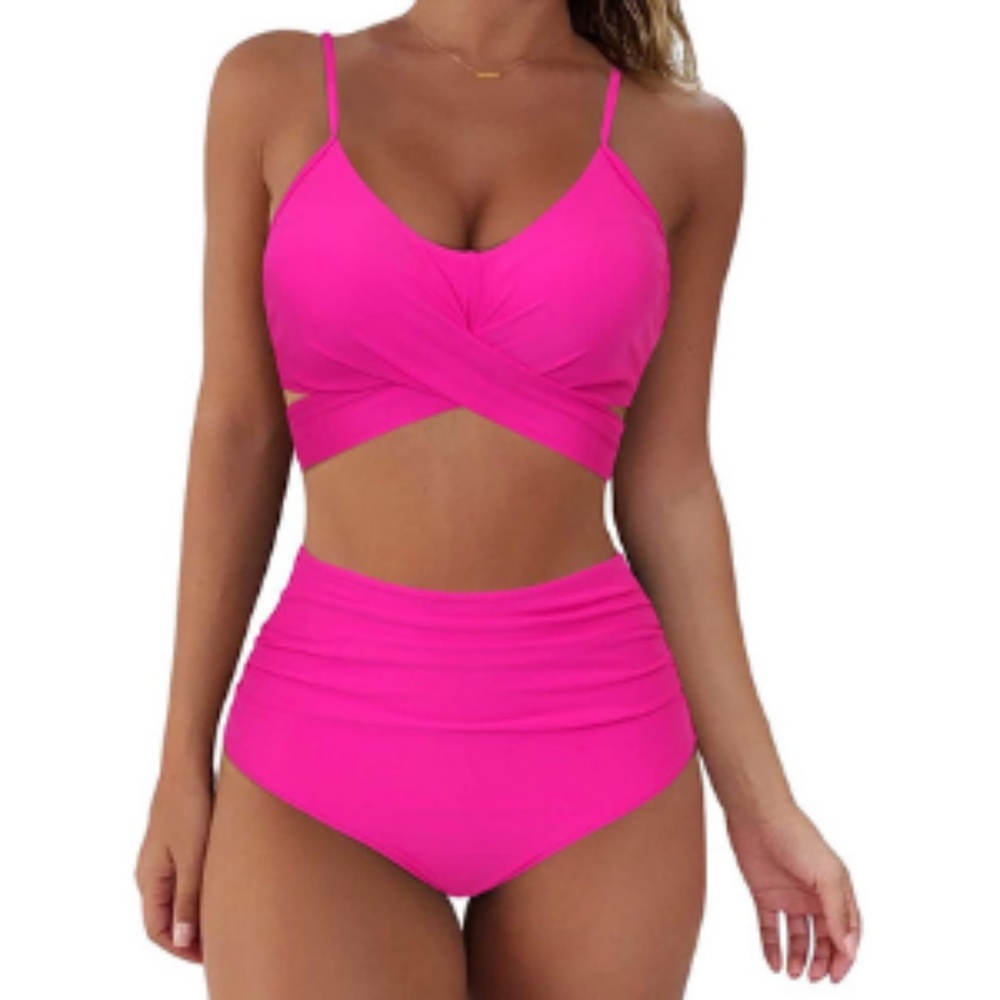 Women Wrap Bikini Set Push Up High Waisted 2 Piece Swimsuits
